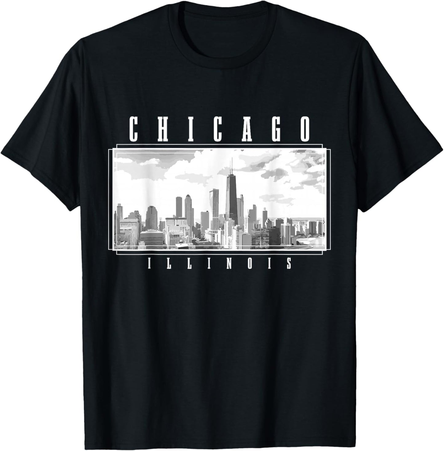 Chicago Illinois Skyline USA Vintage Souvenir T-Shirt