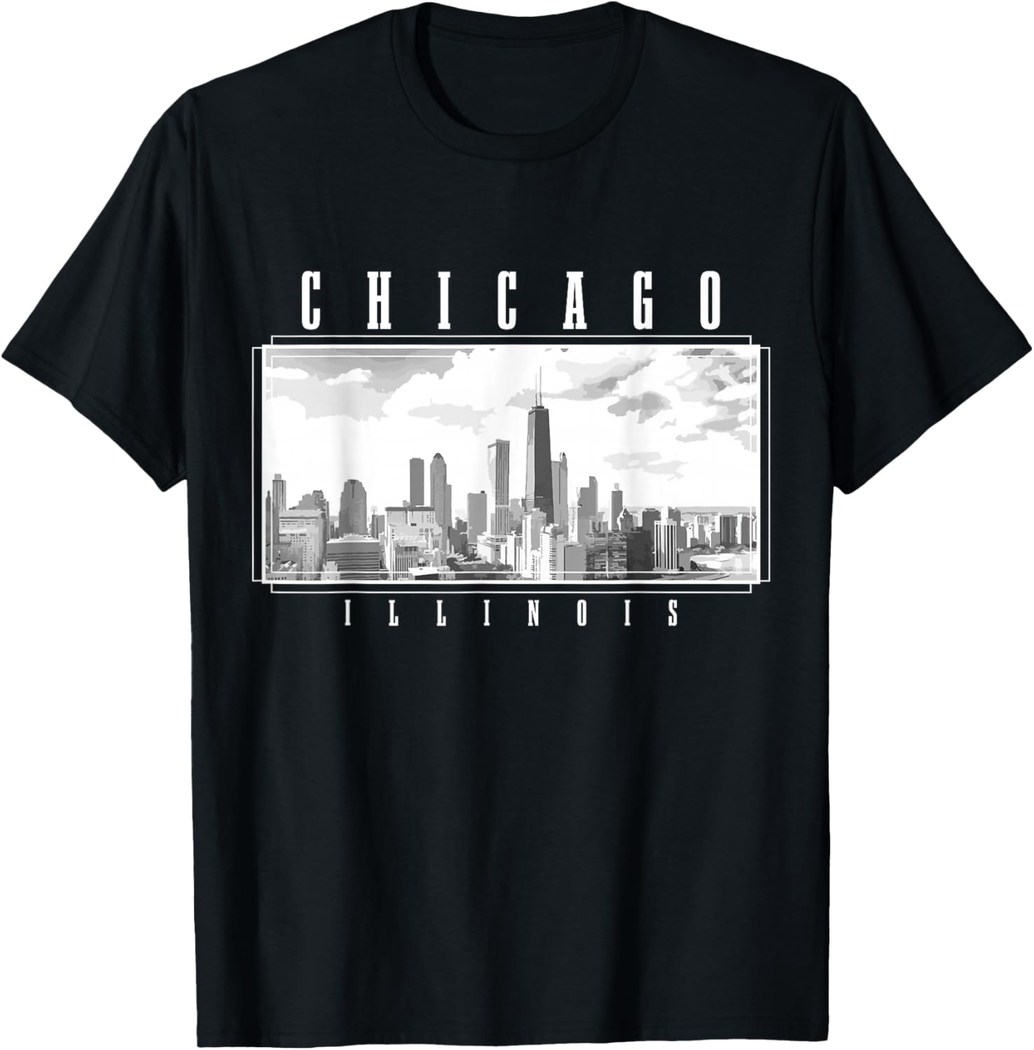 Chicago Illinois Skyline USA Vintage Souvenir T-Shirt