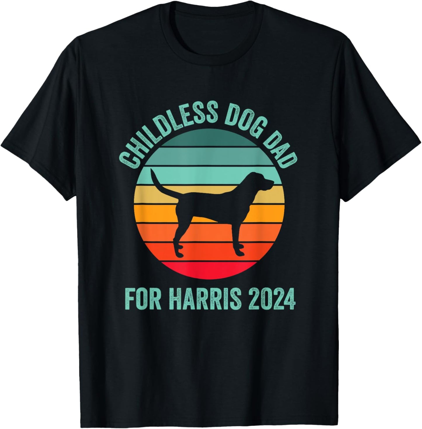 Childless Dog Dad For Harris Walz 2024 Election Kamala Voter Men Women Girls Kids T-Shirt