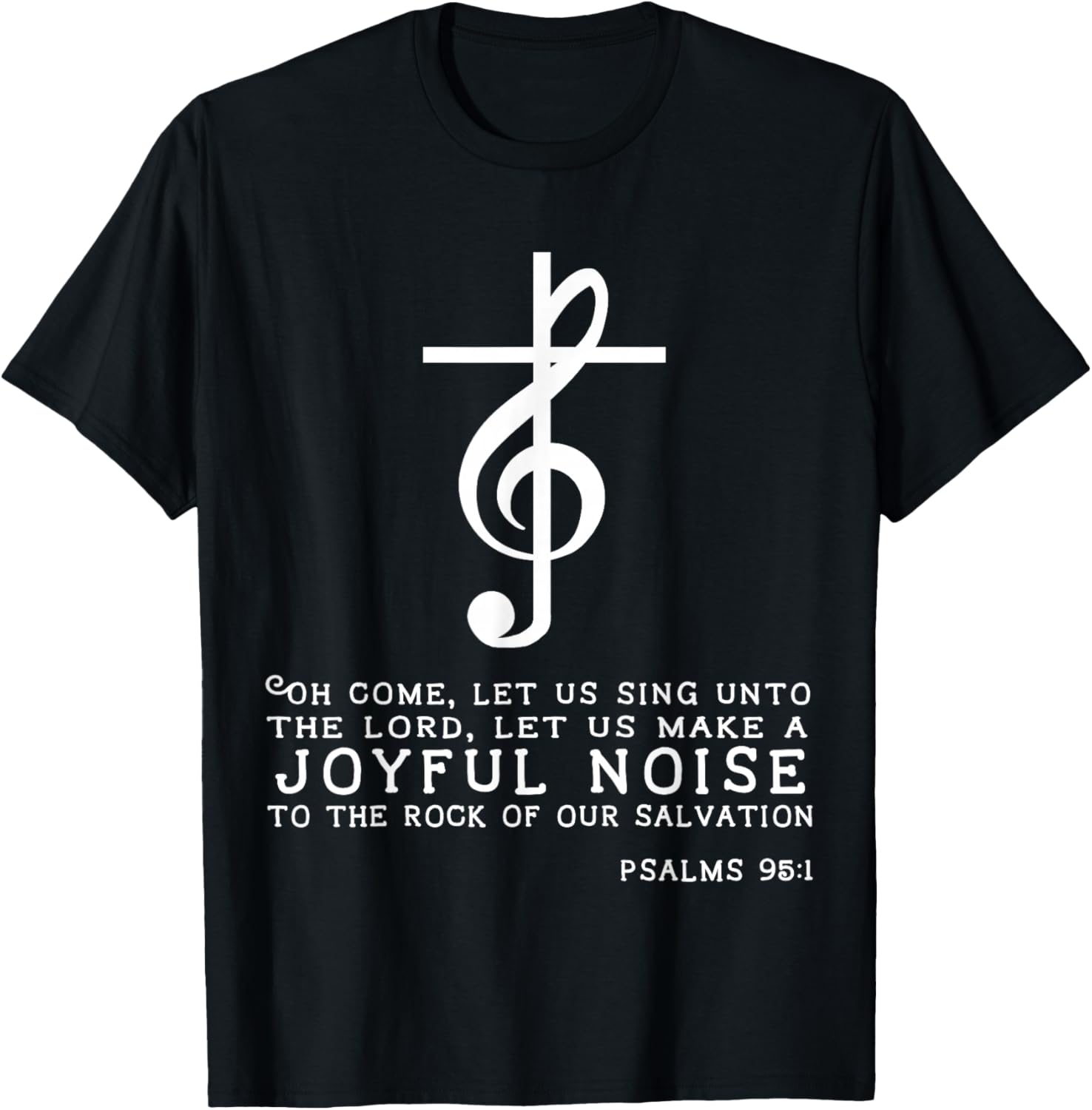 Christian Music Cross Tee Treble Clef Musical Gift TShirt T-Shirt