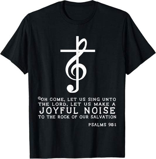 Christian Music Cross Tee Treble Clef Musical Gift TShirt T-Shirt