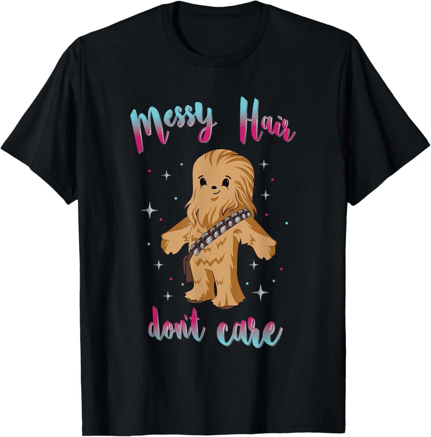 Star Wars Chewbacca Messy Hair Don't Care Cute Chibi Logo