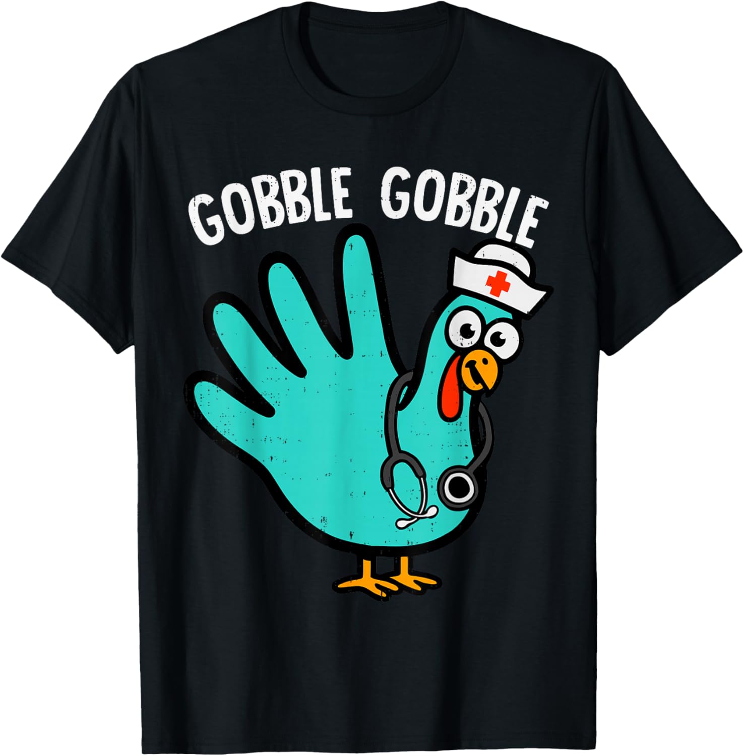 Cute Turkey Glove Nurse Thanksgiving Scrub Top RN ICU ER