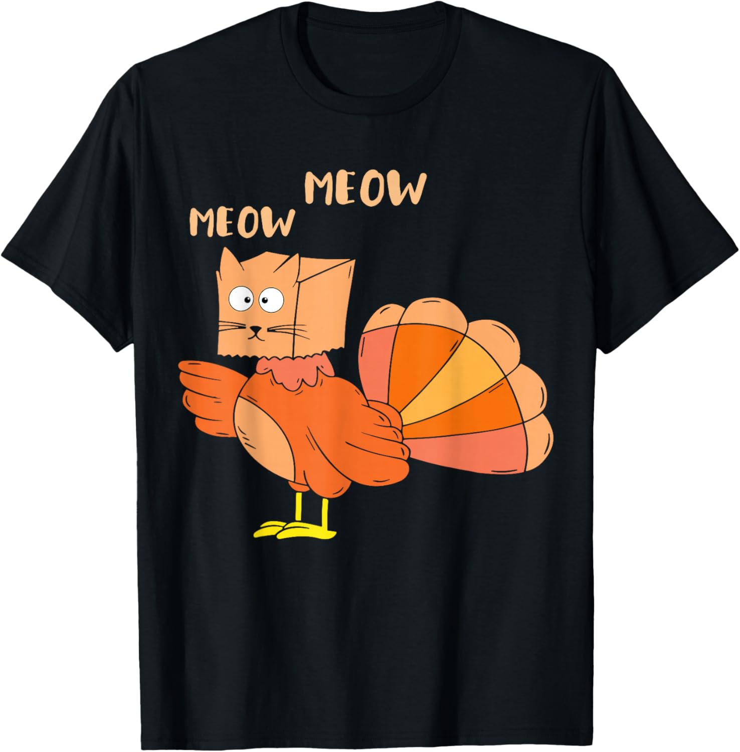 Thanksgiving Cat Funny Fake Cat Meow Thanksgiving Turkey