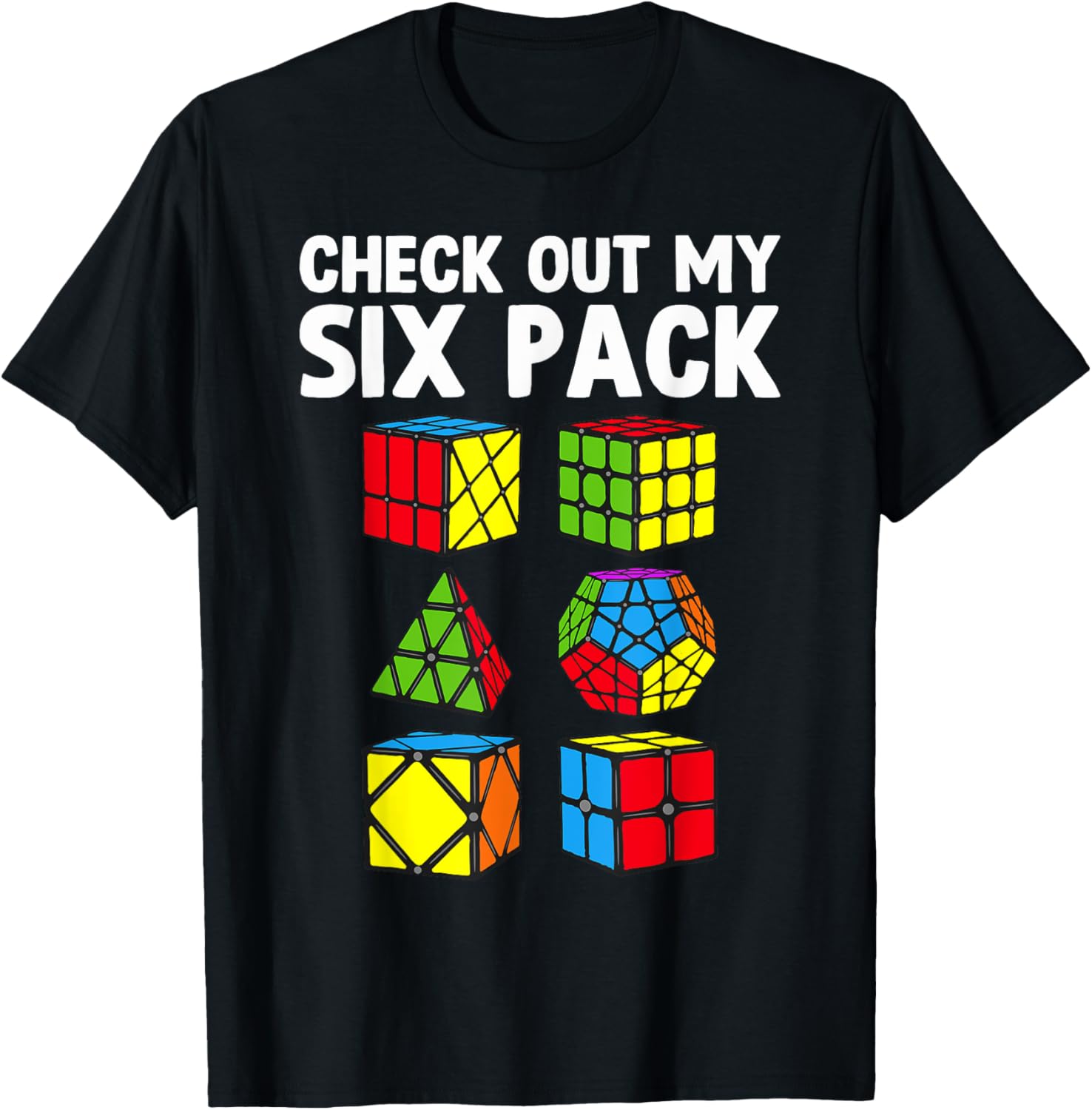 Check Out My Six Pack Puzzle Cube Funny Speed Cubing T-Shirt
