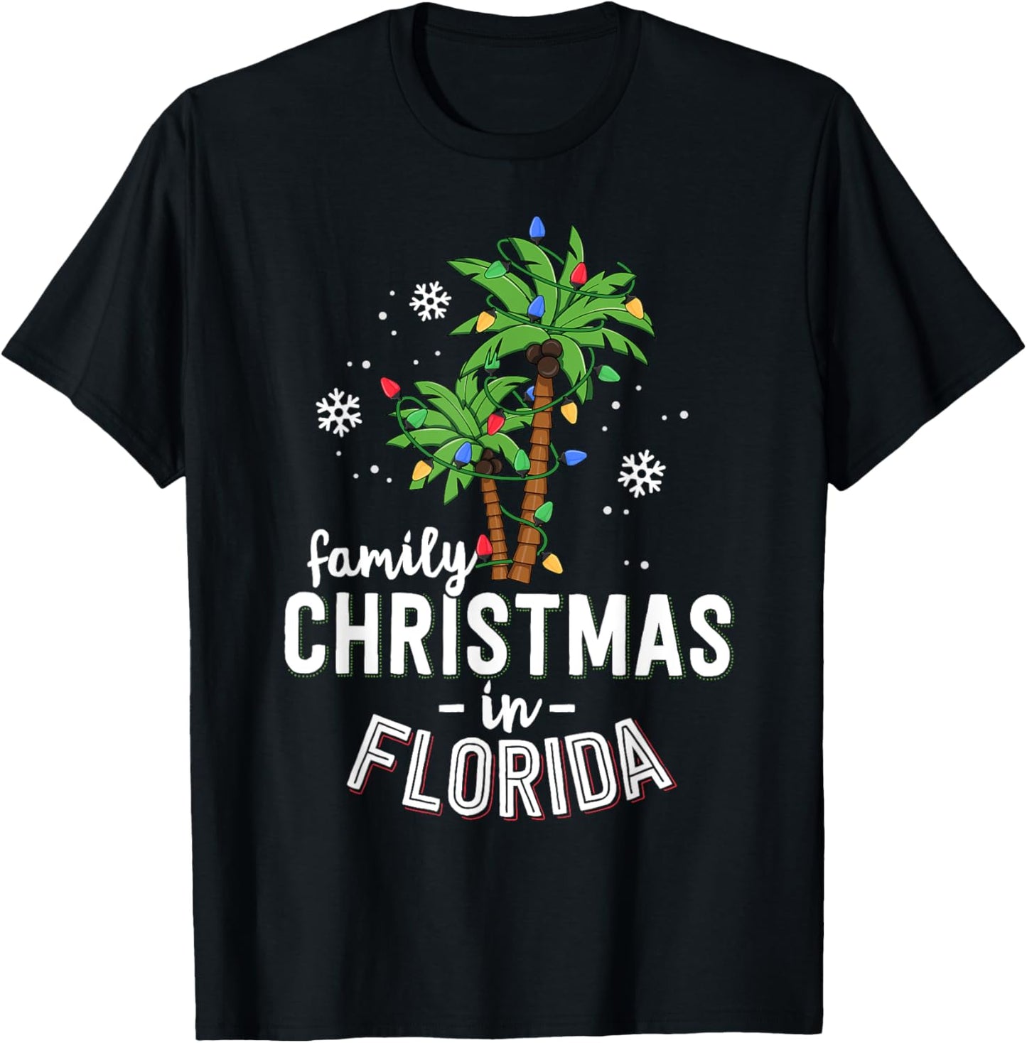 Family Christmas In Florida Palm Trees Xmas Beach Vacation T-Shirt for Men Women Kids
