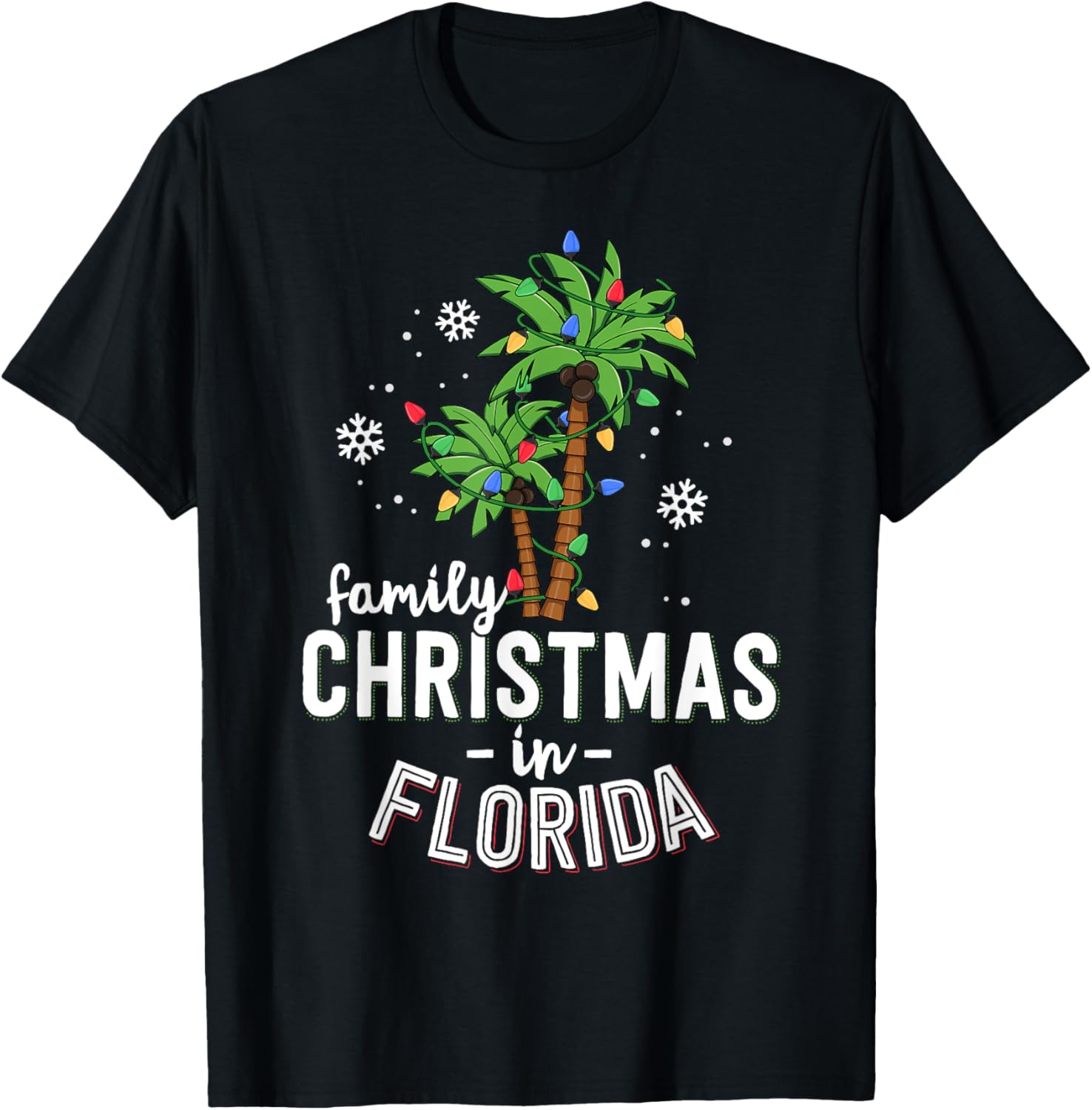 Family Christmas In Florida Palm Trees Xmas Beach Vacation T-Shirt for Men Women Kids