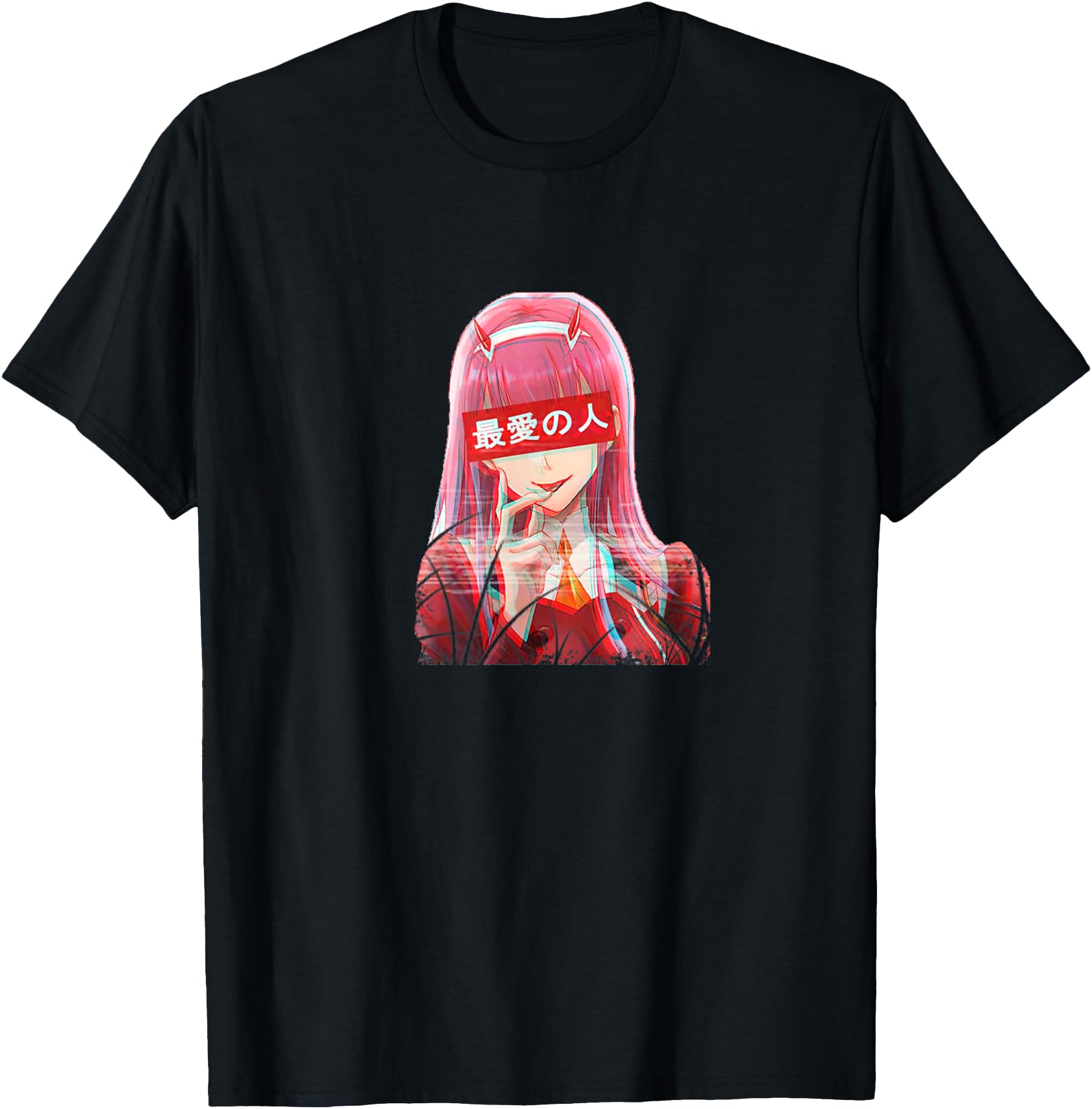 Animemes Darling Japanese Anime Zero Two T-Shirt - Black, Small