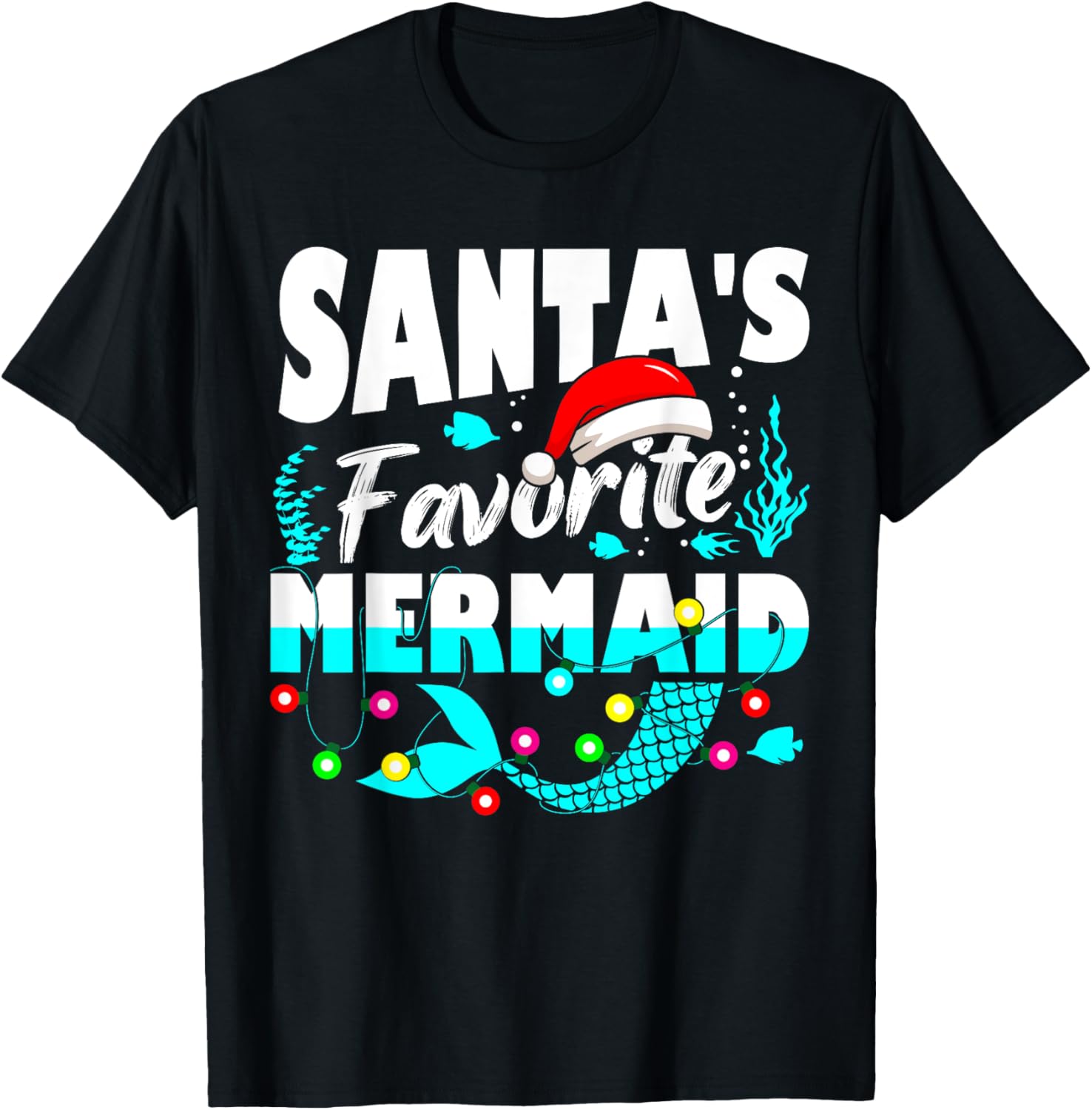 Santa's Favorite Mermaid Lover Christmas Xmas Funny