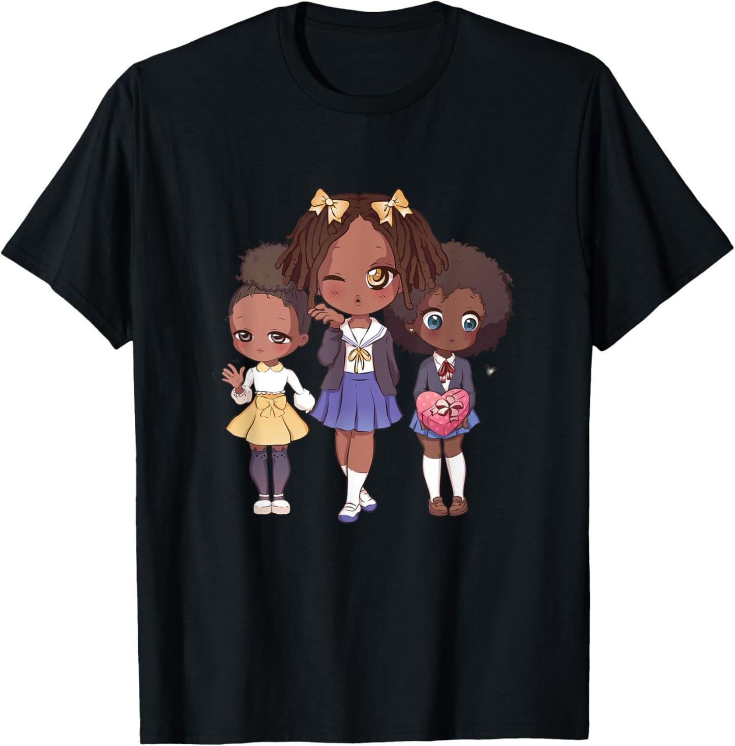 Black African American Anime Girls Cute Chibi Girl