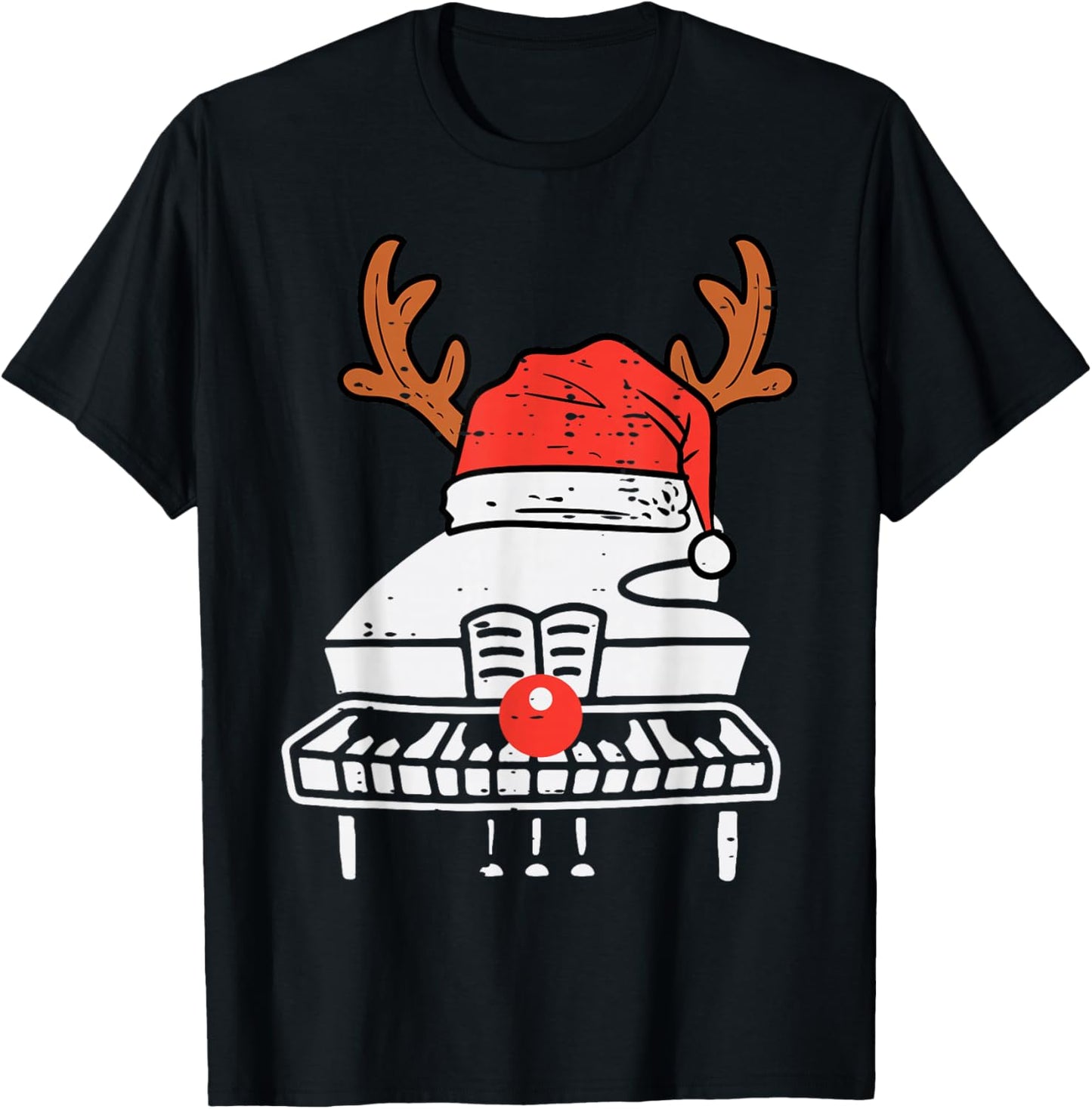 Piano Christmas Reindeer Music Instrument Band Xmas