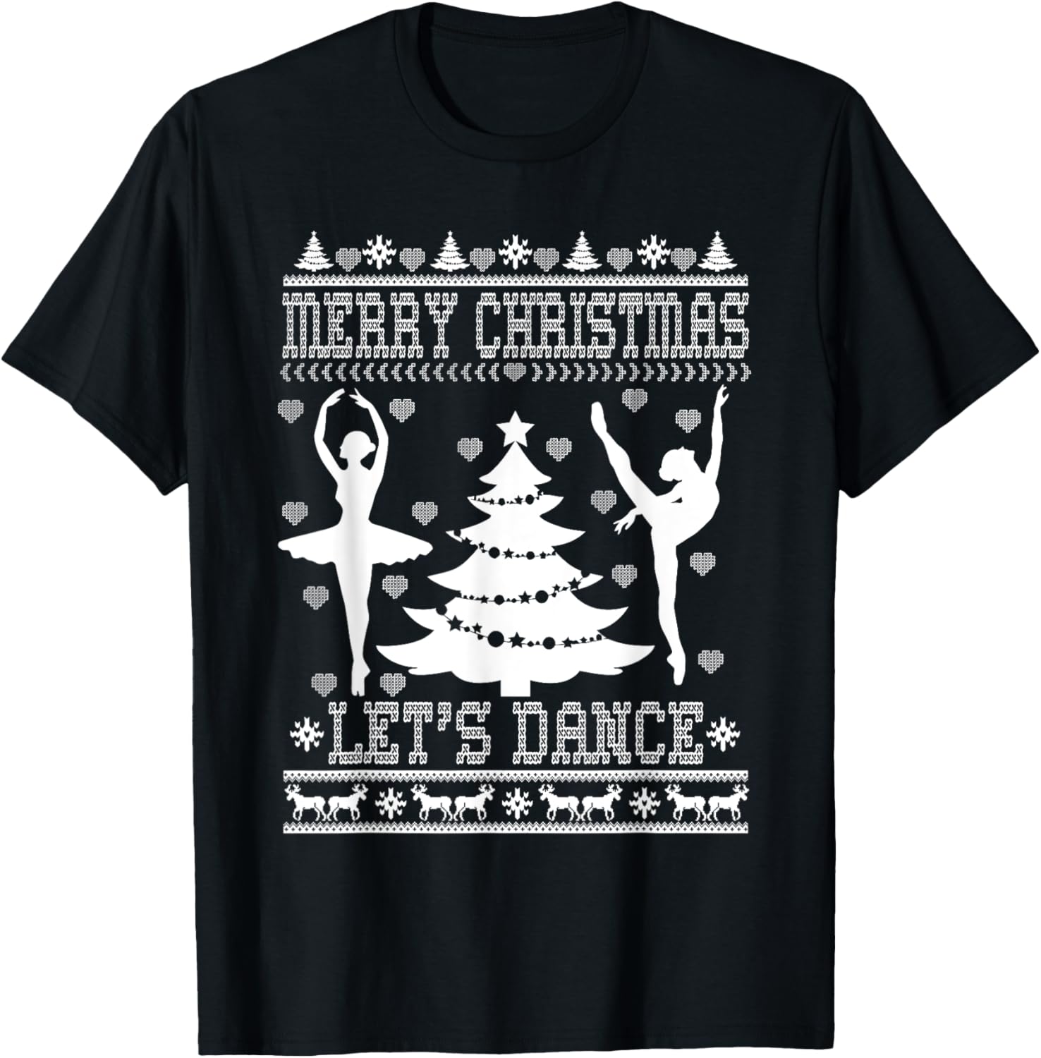 Merry Christmas Let's Dance Holiday Xmas Ugly Sweater TShirt