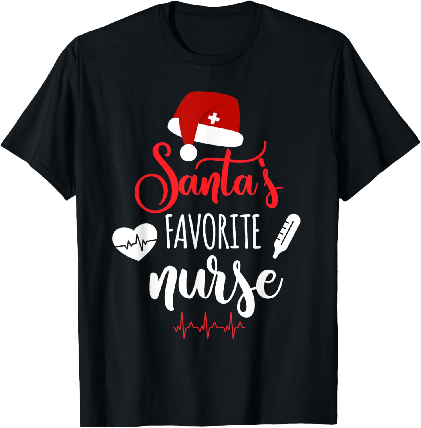 Nurse Christmas Santa's Favorite Nurse Xmas Scrub Top