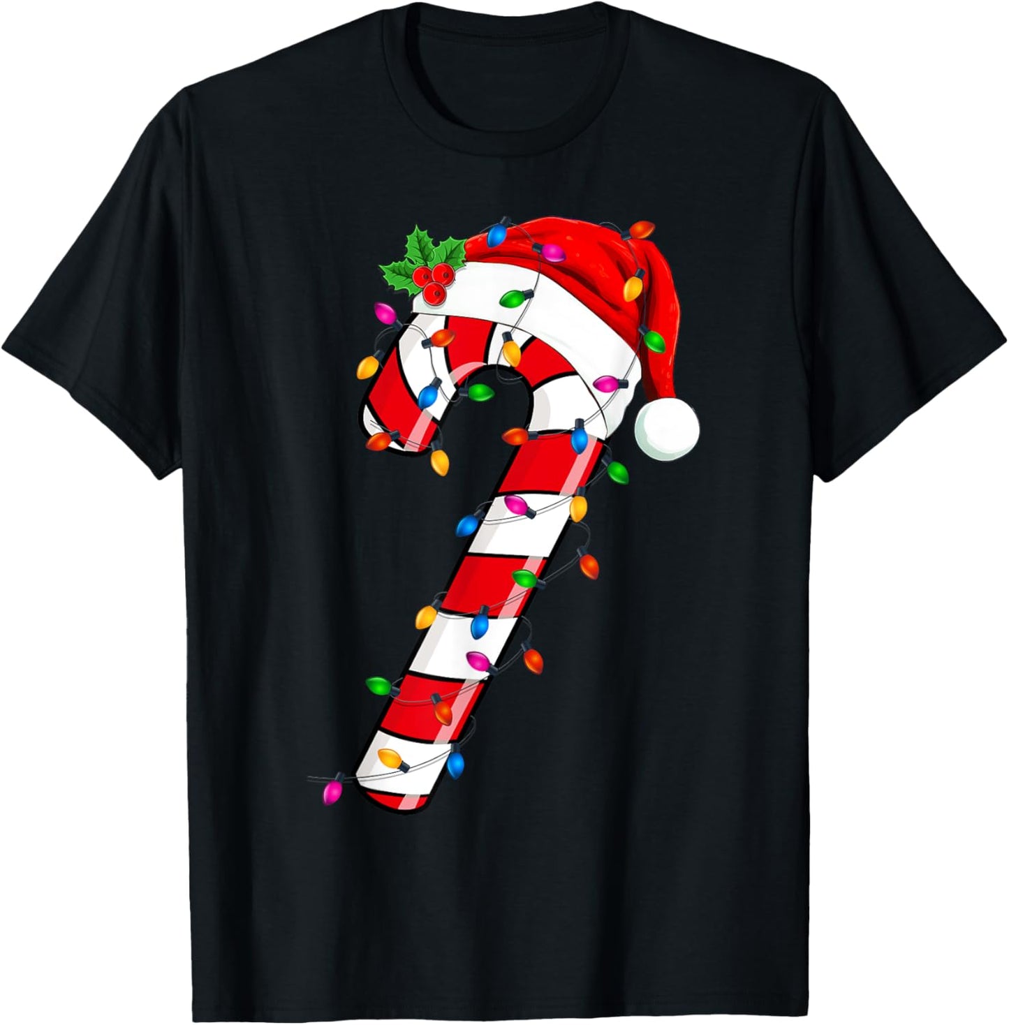 Christmas Candy Cane Santa Xmas Kids Toddler Youth Women Men T-Shirt