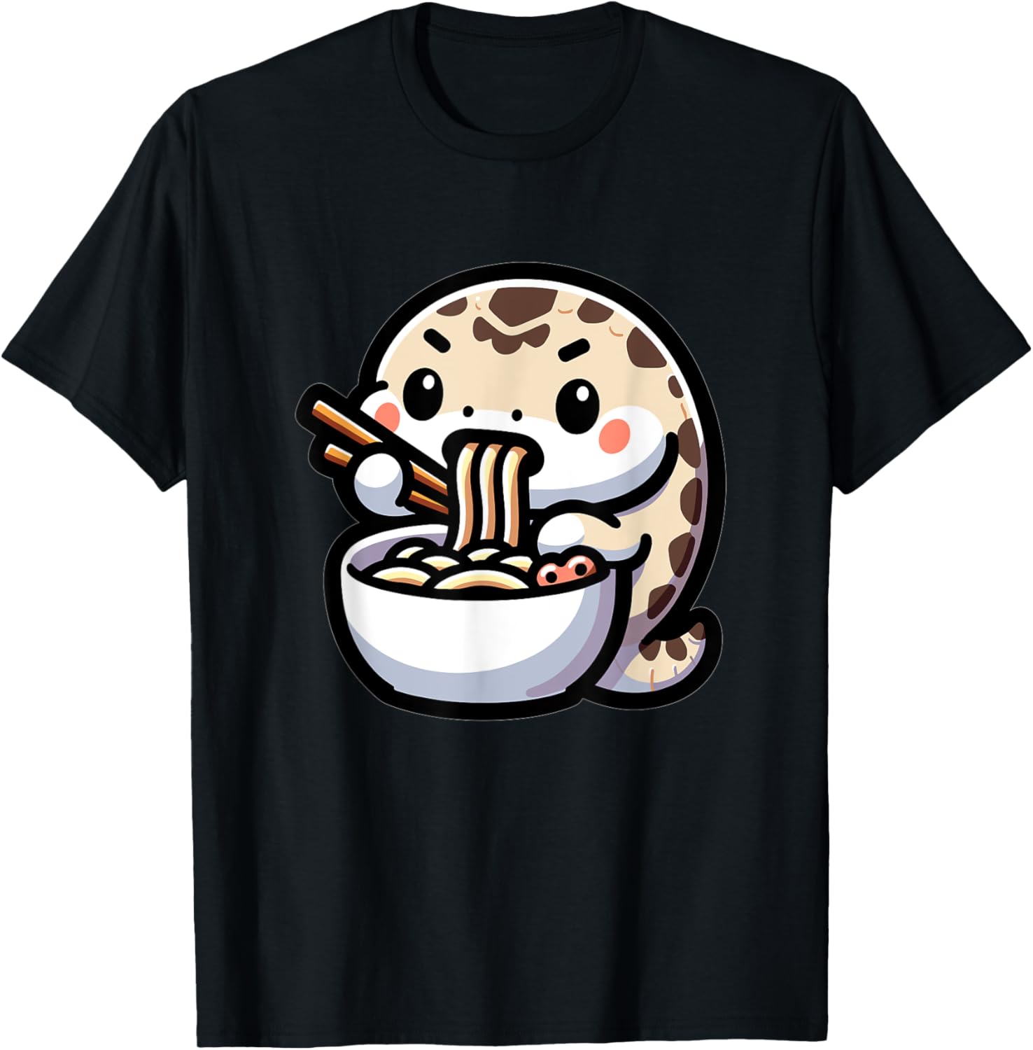 Cute Japanese Kawaii Chibi Rattlesnake Eating Ramen