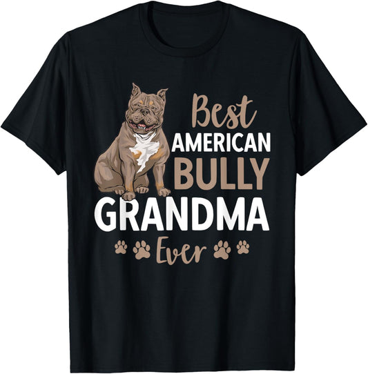 American Bully Dog Grandma XL American Bully Mom T-Shirt