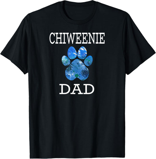 Chiweenie Dad Dog Shirt for Men | Paw Print Tee T-Shirt
