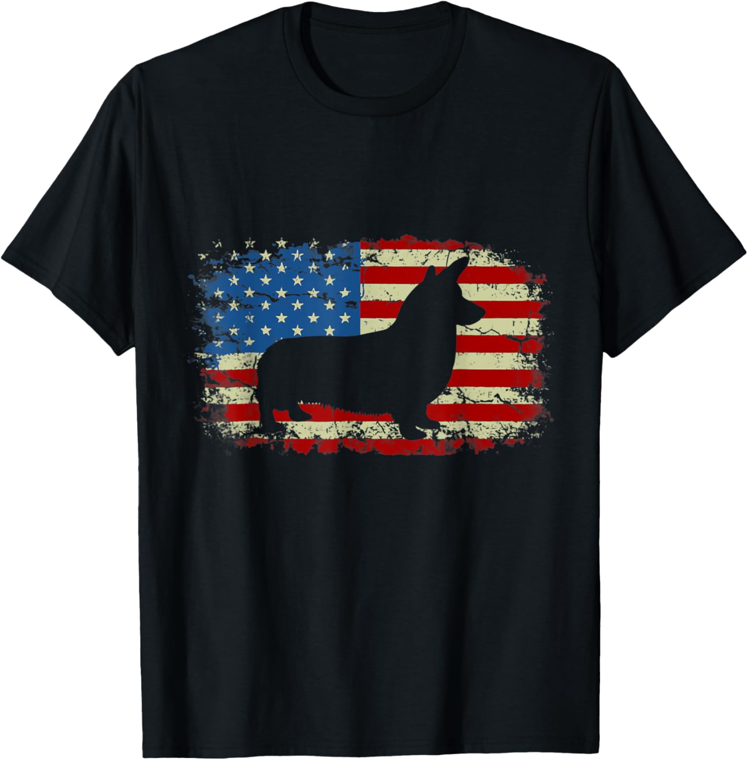 America Flag Best Corgi Dad Ever Father's Day Dog Lover T-Shirt for Men Women