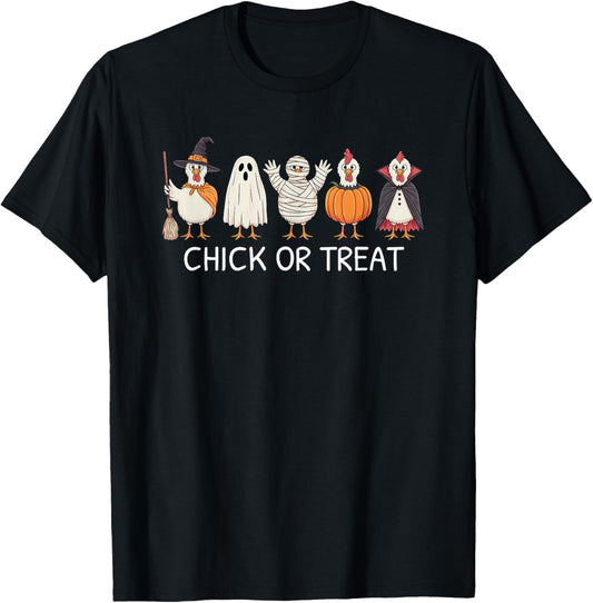 Chick Or Treat Funny Chicken Halloween T-Shirt