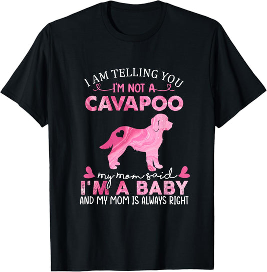 Cavapoo Mom Baby Funny Cute Dog Owner Pet Lover Christmas T-Shirt for Men Women Kids