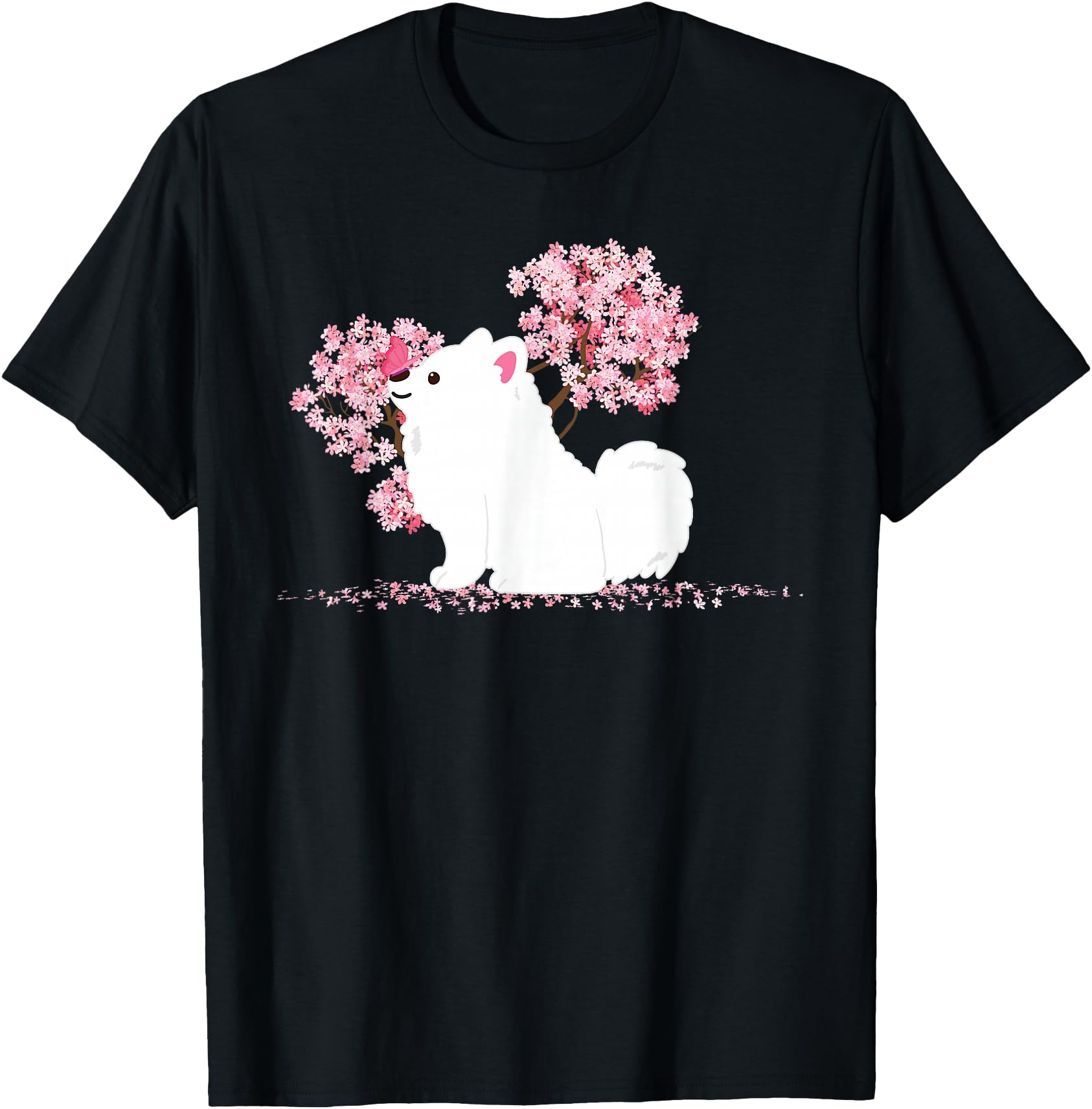 Japanese Kawaii Sakura - Cherry Blossom Japanese Spitz Dog