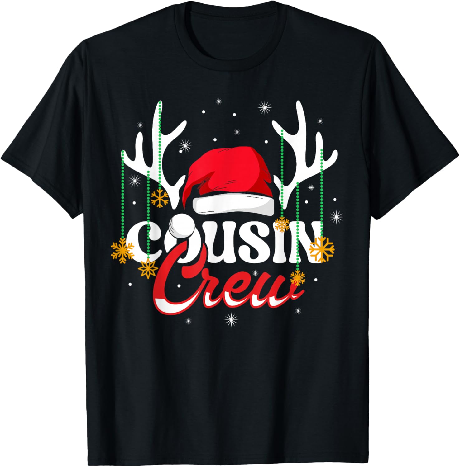 Christmas Cousin Crew Shirt Kids Baby Santa Hat Xmas