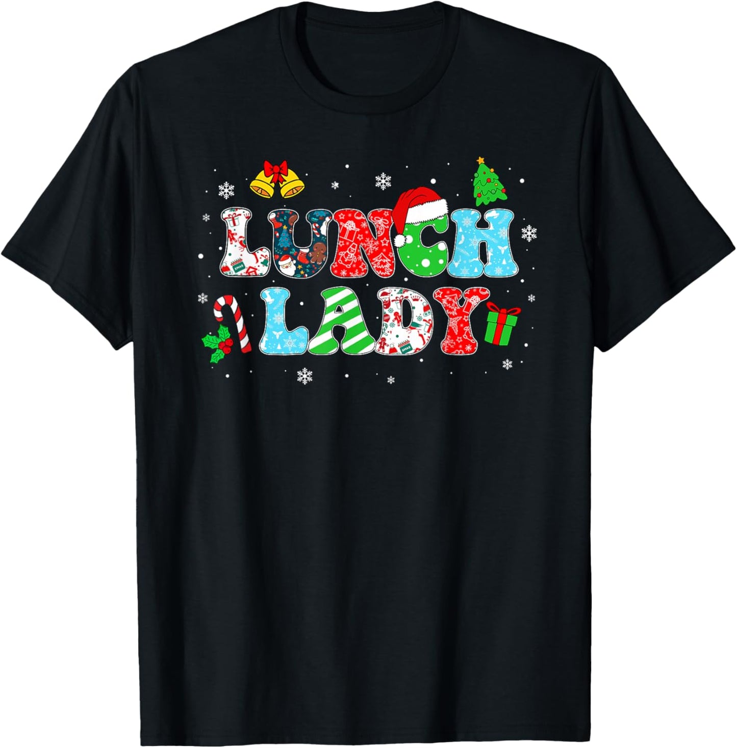 Groovy Lunch Lady Christmas Matching Xmas Lunch Lady Women