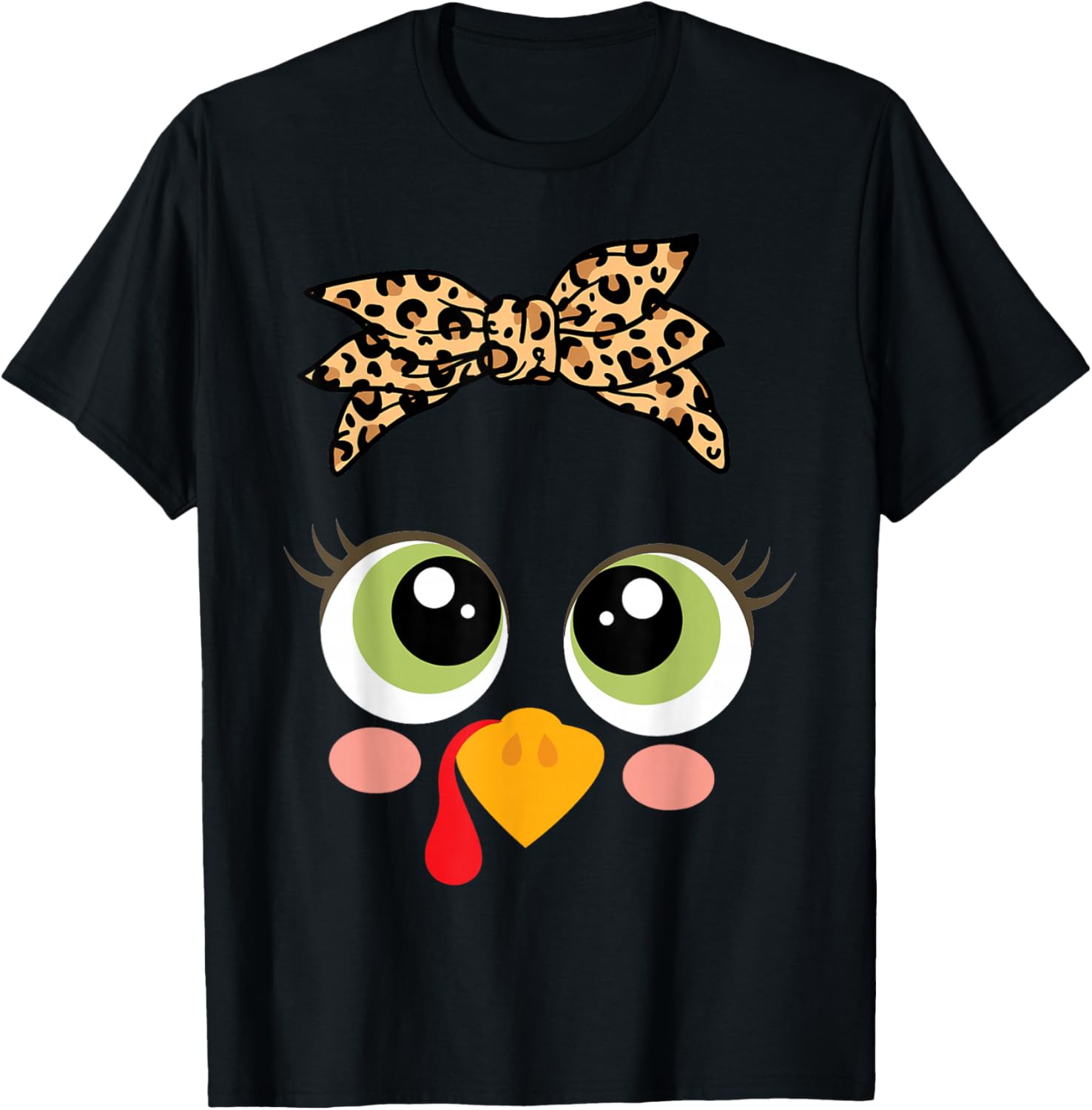 Cute Thanksgiving Turkey Face Leopard Glasses Women Girls