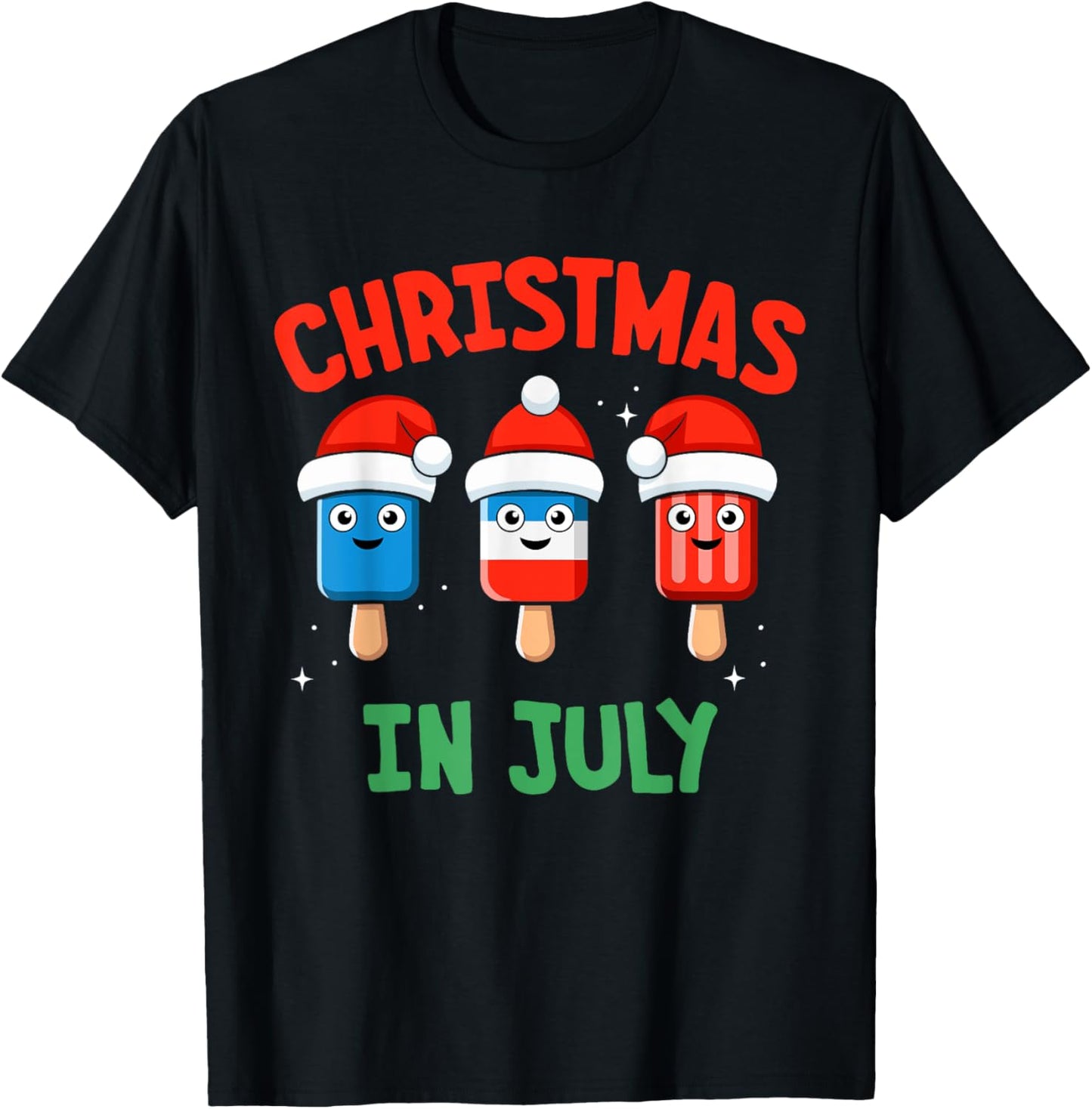 Funny cute christmas in july popsicle ice cream summer xmas T-Shirt for Men Women Kids