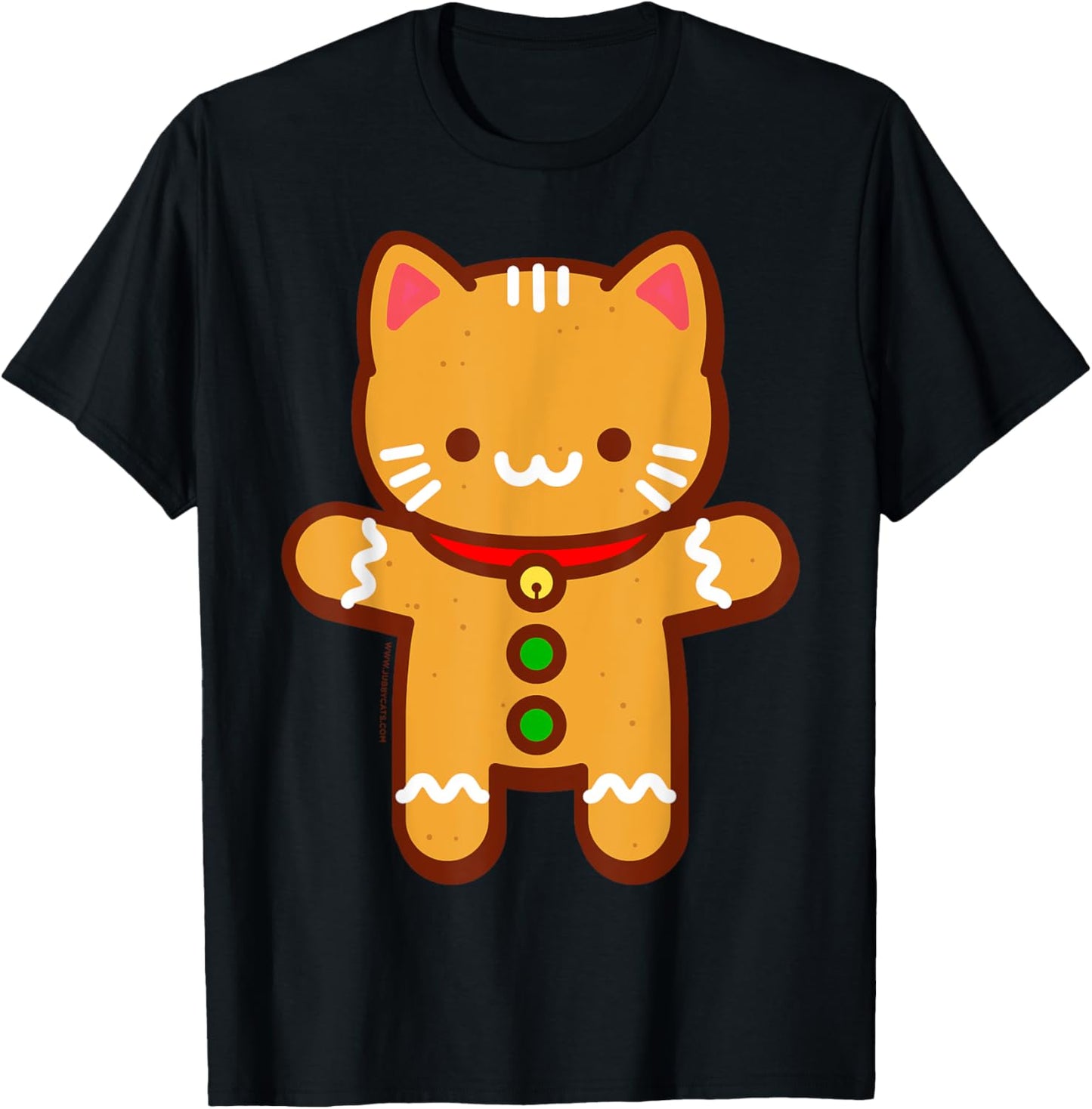 Funny Cat T-shirt - Gingerbread Cat Christmas T-Shirt T-Shirt for Men Women Kids
