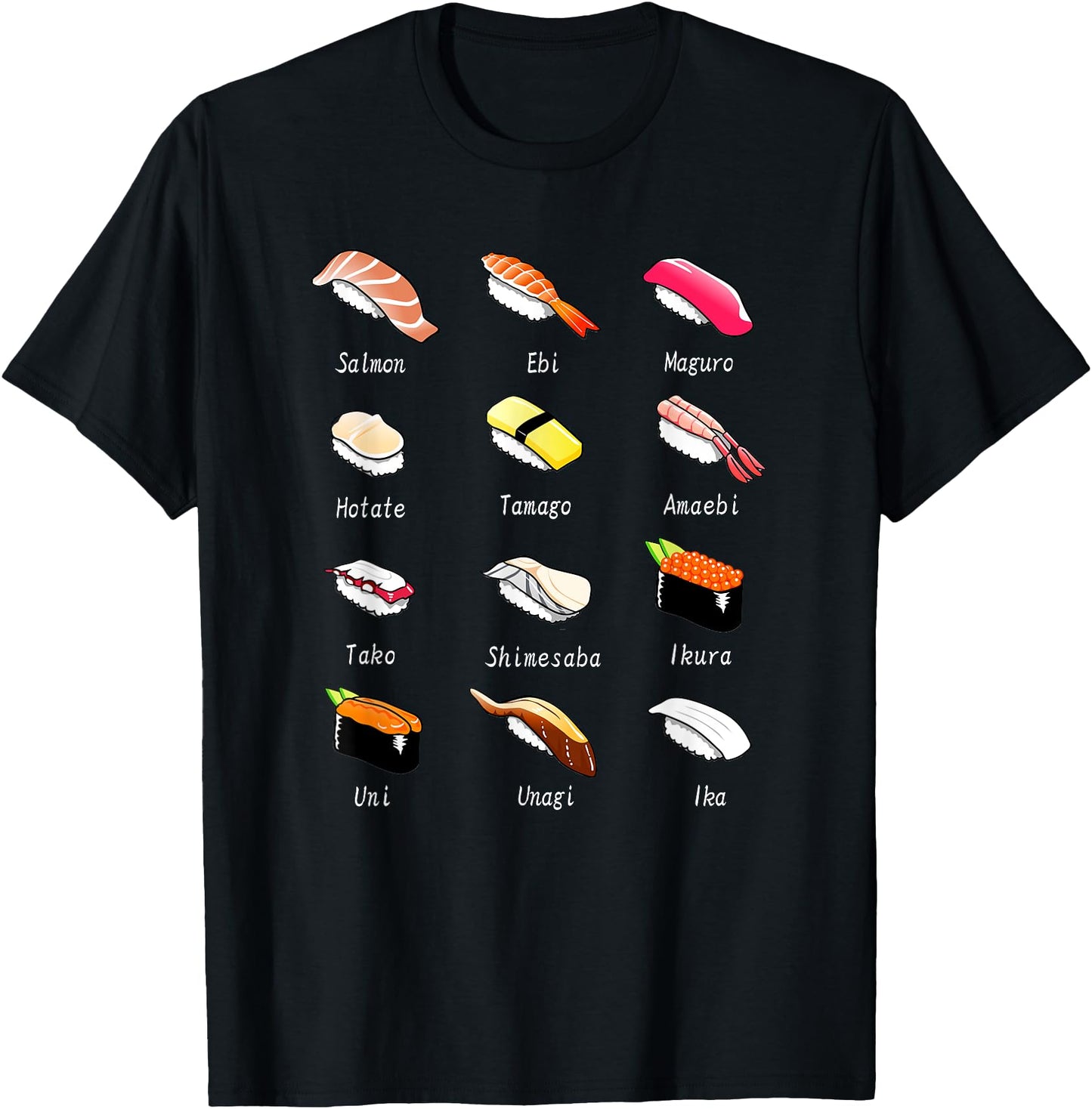 Sushi Nigiri Tee Shirt, Japanese Food Graphic