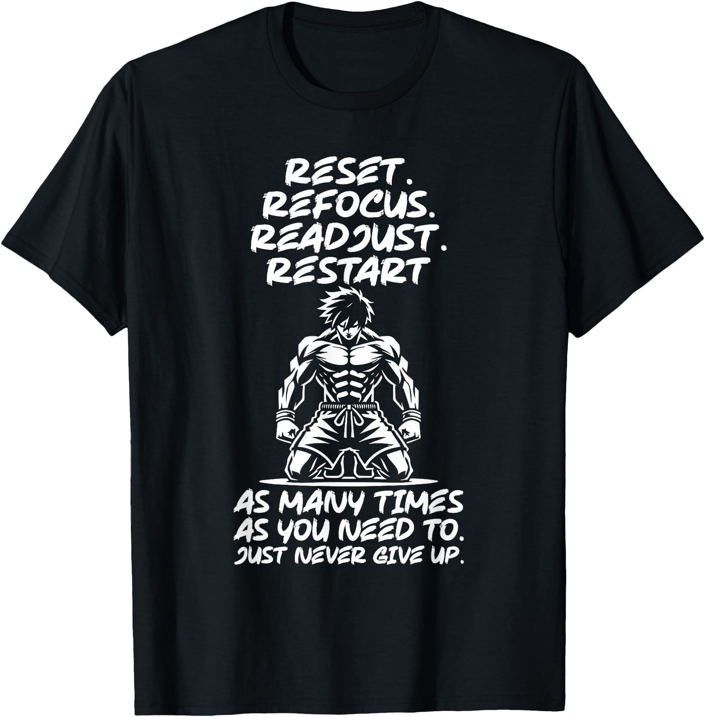 Reset Refocus Readjust, Anime Gym Workout Fitness Motivation
