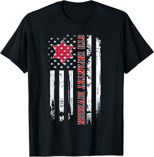 6th Infantry Division Veteran USA Flag Veterans Day Xmas T-Shirt for Women Men