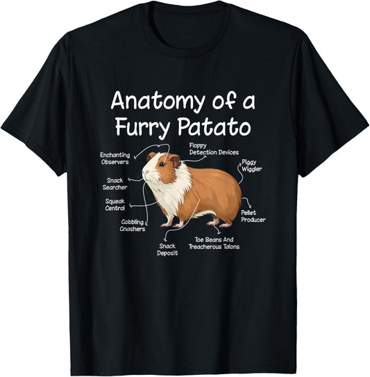 Anatomy of a Furry Potato Guinea Pig Rodent Pet Lover T-Shirt