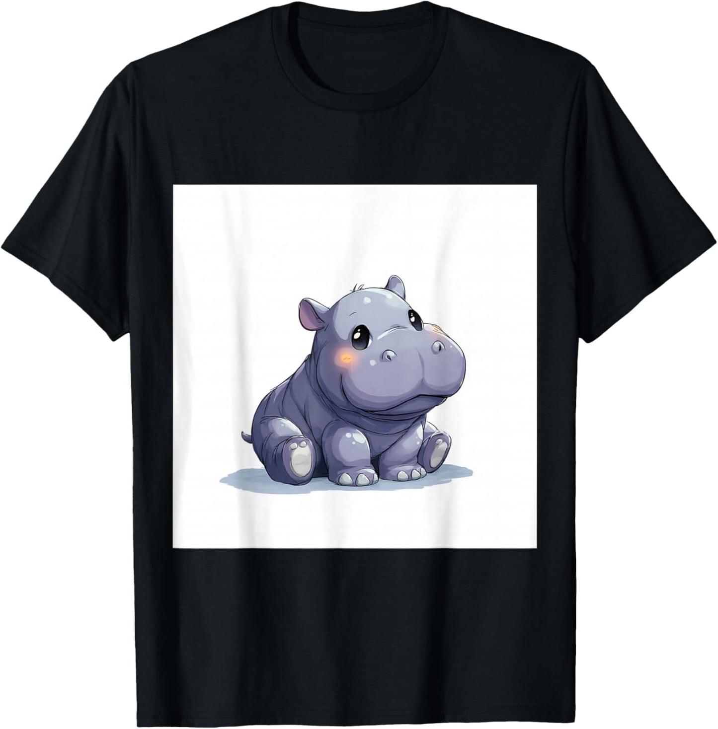 Cute Cartoon Hippo Chibi Style Cute Baby Hippo