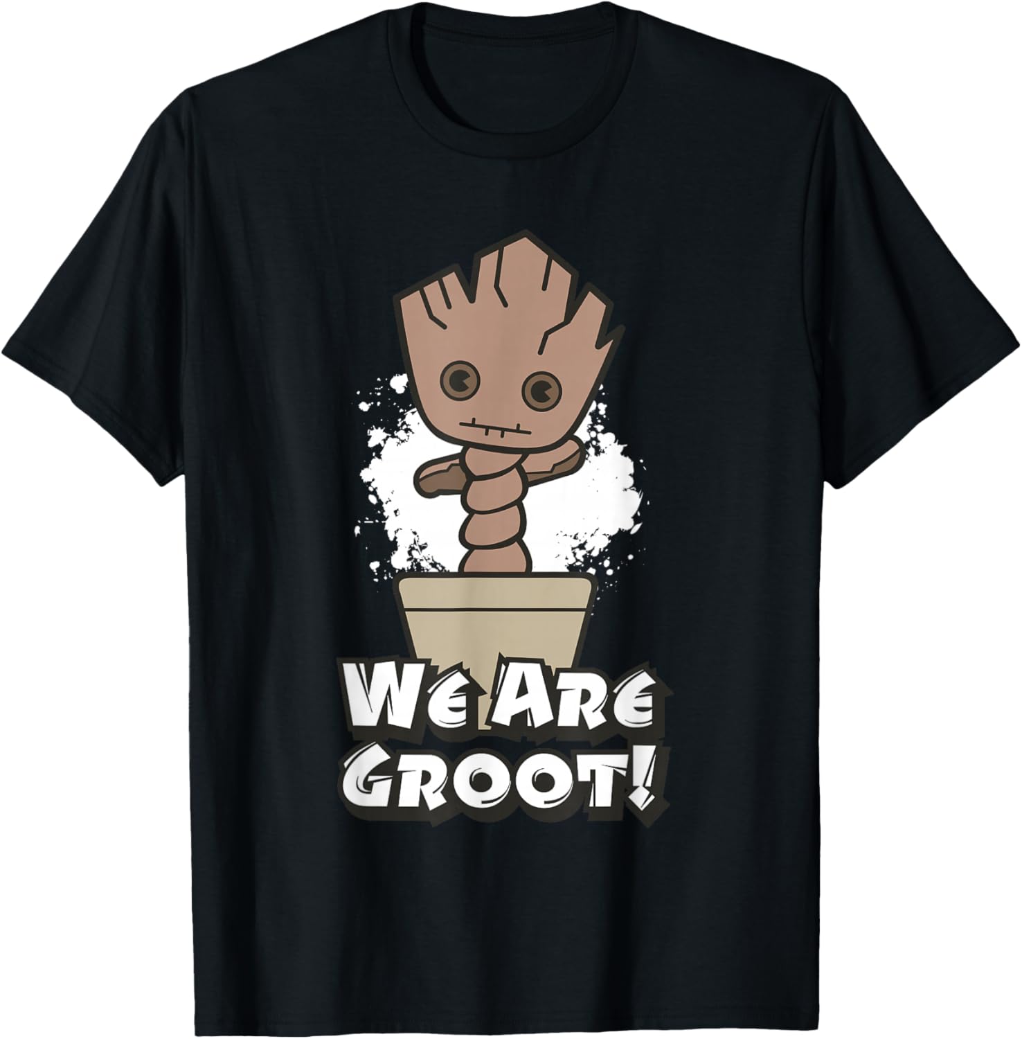 Marvel Kawaii We Are Groot Chibi Baby Groot In Pot Logo