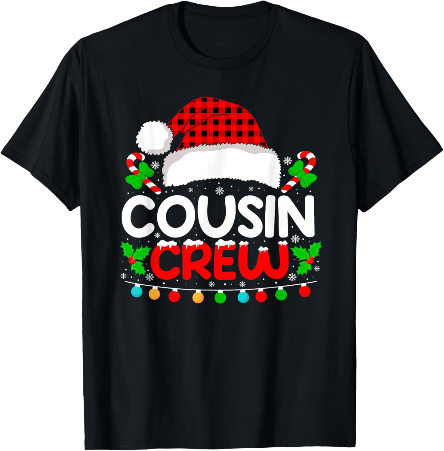 Cousin Crew Buffalo Plaid Xmas Pajamas Christmas Lights