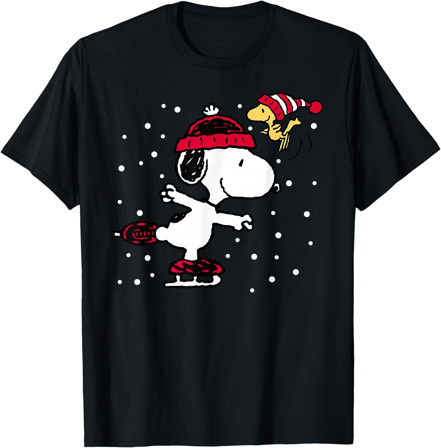 Peanuts Snoopy and Woodstock Skate Holiday Short Sleeve