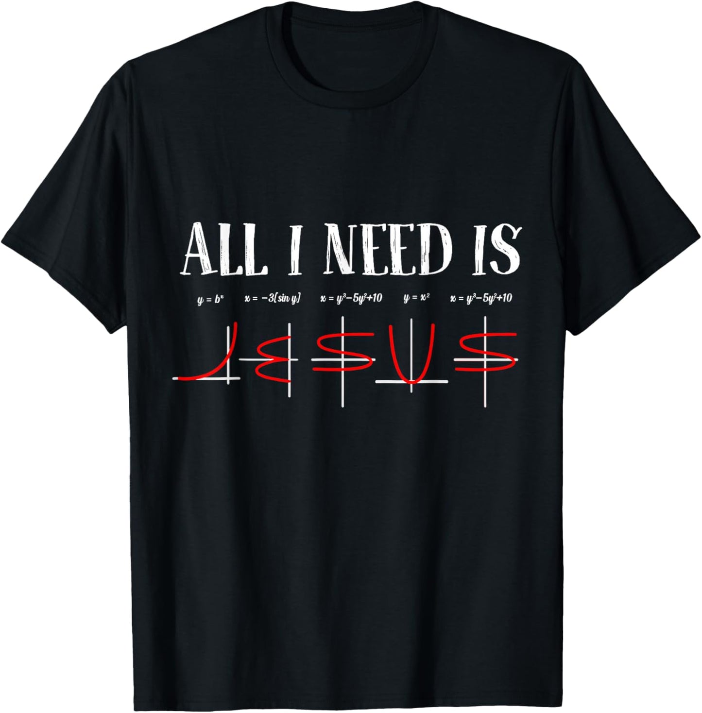All I Need Is Jesus Math Funny Math Equation Christian Lover T-Shirt