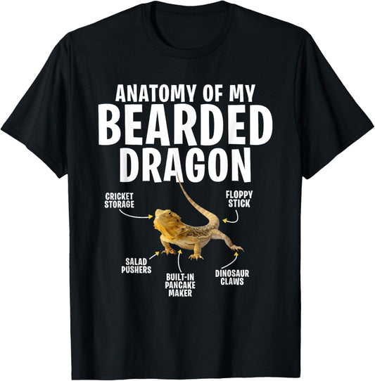 Anatomy Of A Bearded Dragon Iguana Animal Reptile Lover Pet T-Shirt