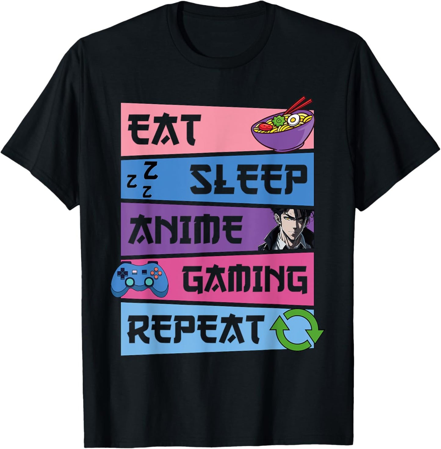 Eat Sleep Anime Gaming Repeat Otaku Anime Manga Gamer