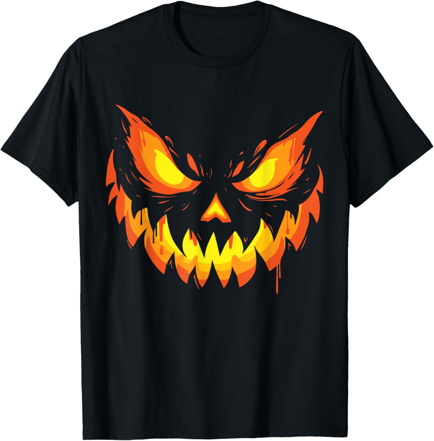 Jack O Lantern Scary Carved Pumpkin Face Halloween Boys Mens