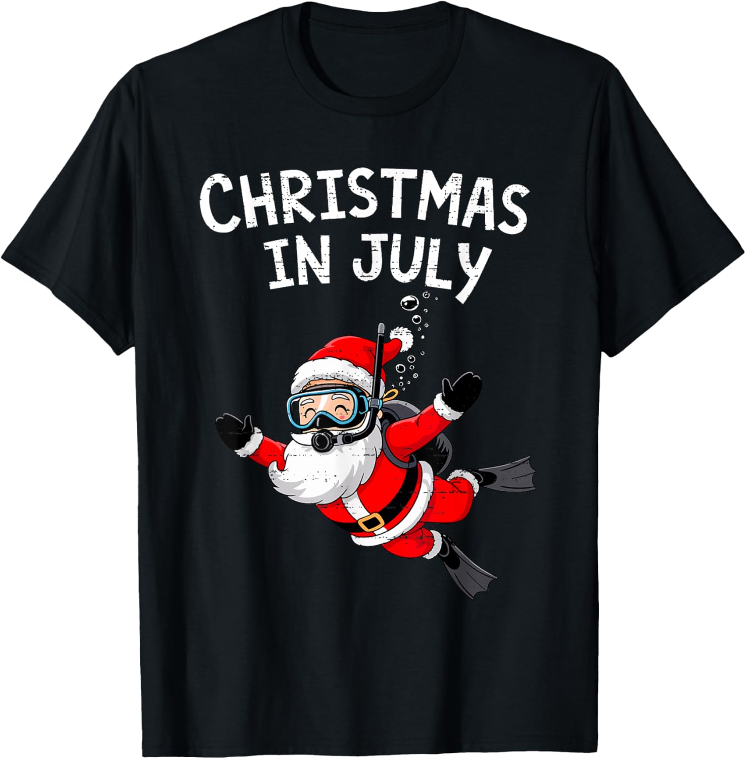 Santa Scuba Diving Christmas In July Kitty Meowy Xmas Summer