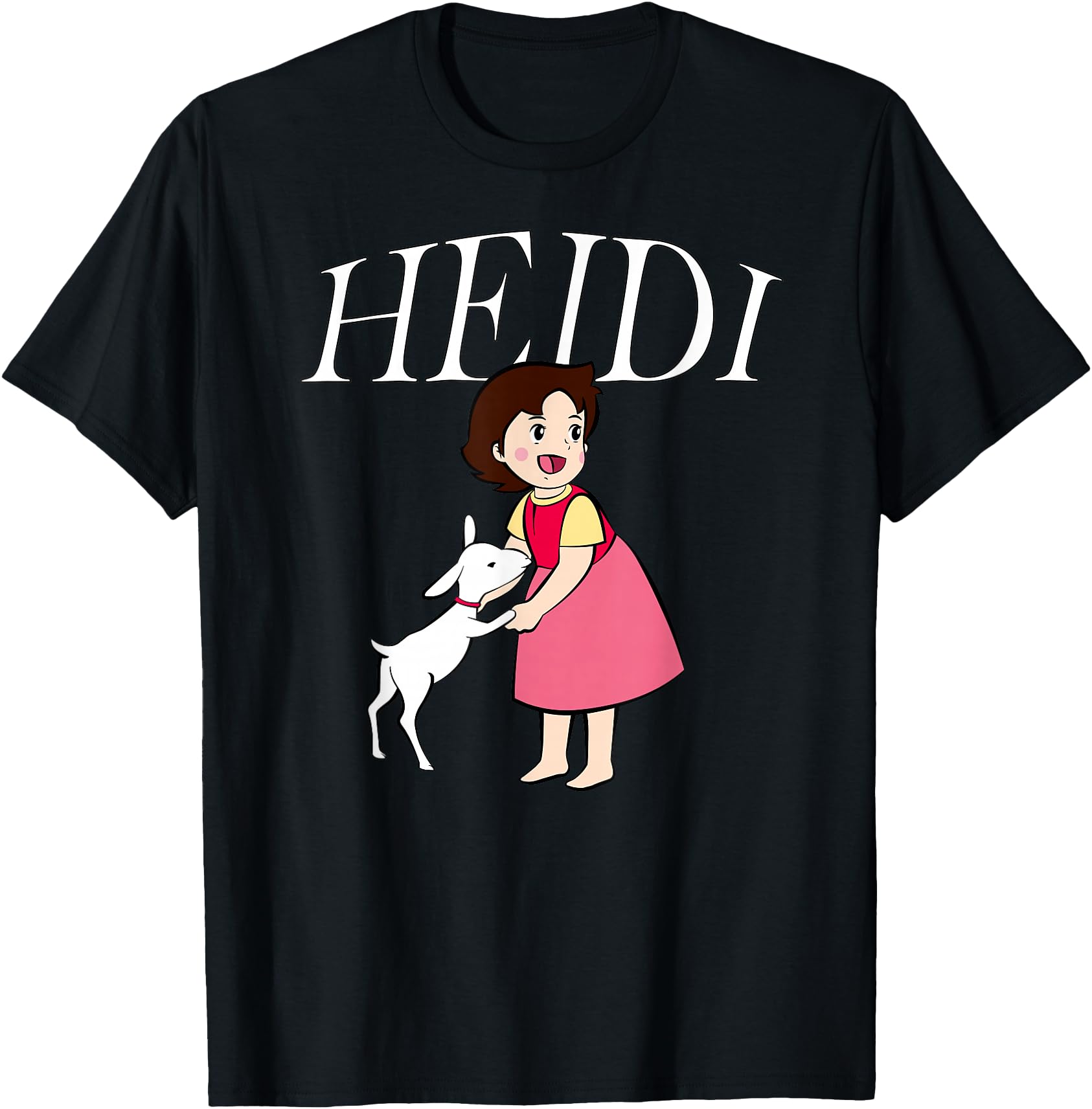 Heidi with Goat Cute Cartoon TV Series with Logo