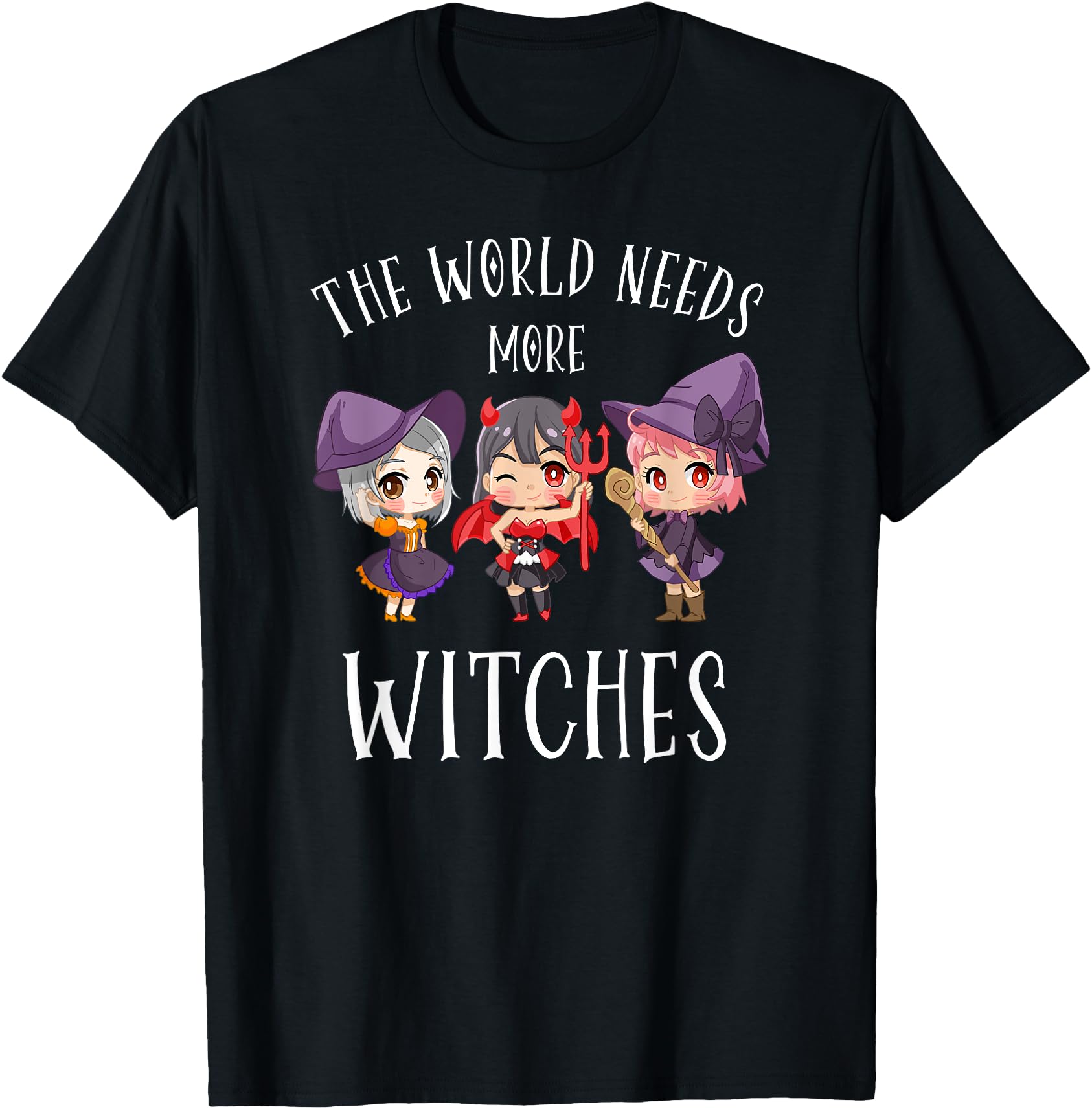 Chibi Anime Girls Witches Costume Funny Kawaii Halloween