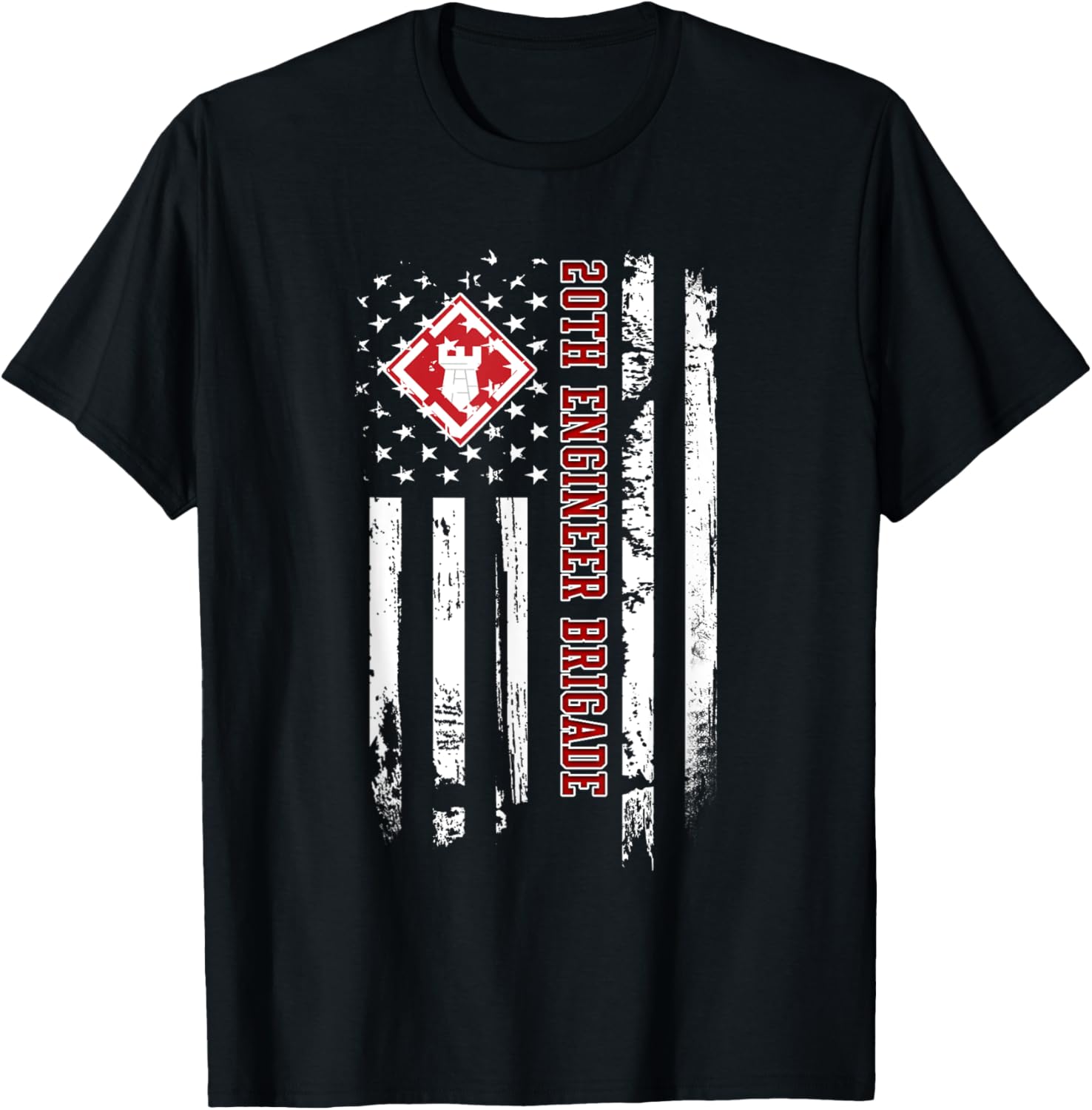 20th Engineer Brigade Veteran USA Flag Veterans Day Xmas T-Shirt for Women Men