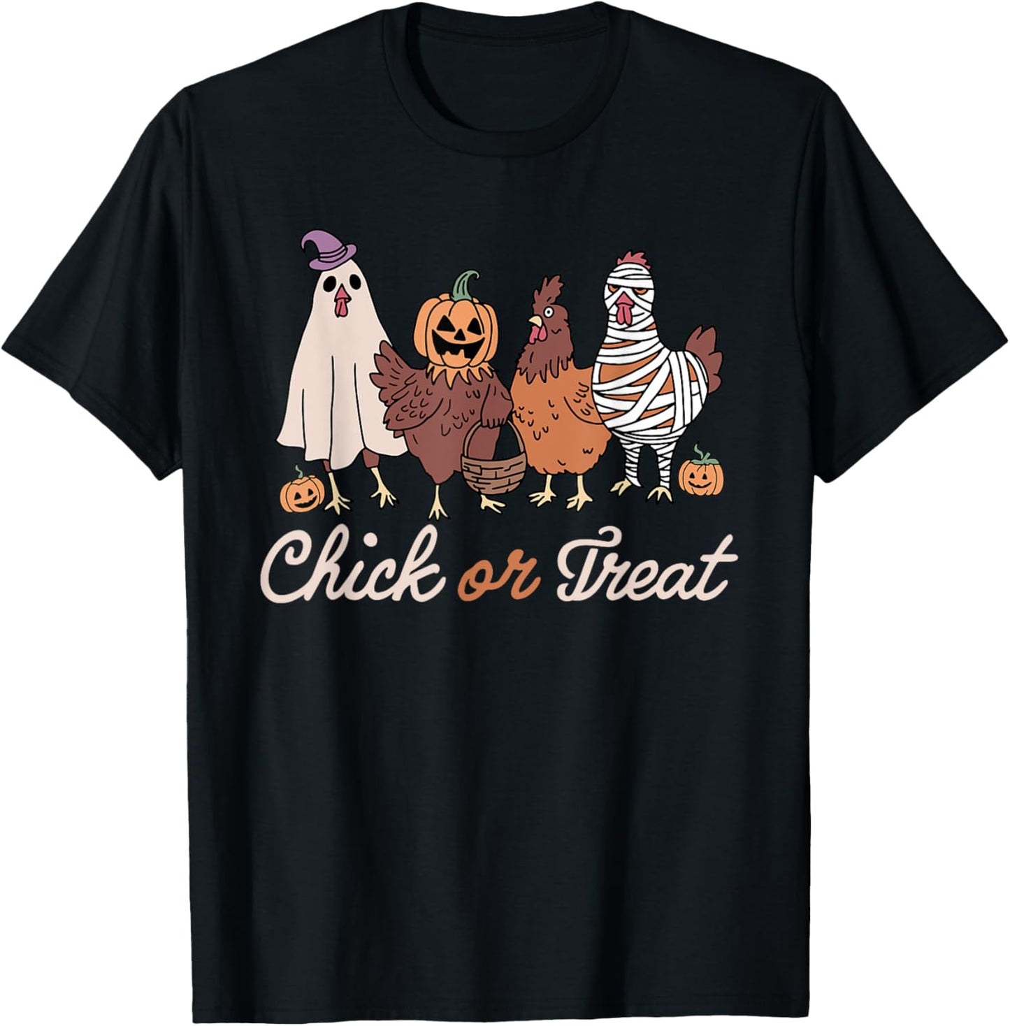 Chick Or Treat Halloween Witch Spooky Chicken T-Shirt