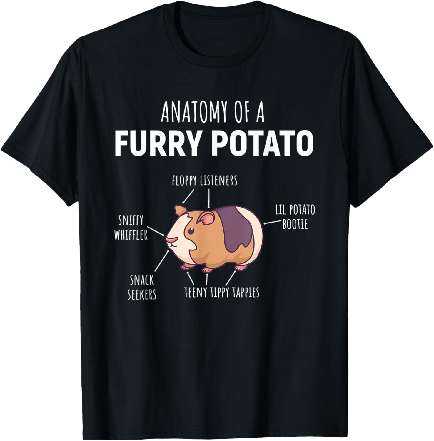 Anatomy Of A Furry Potato Guinea Pig Lover Gift T-Shirt