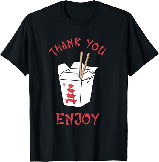 Chinese Takeaway Food Box Funny Thank You Enjoy Asian