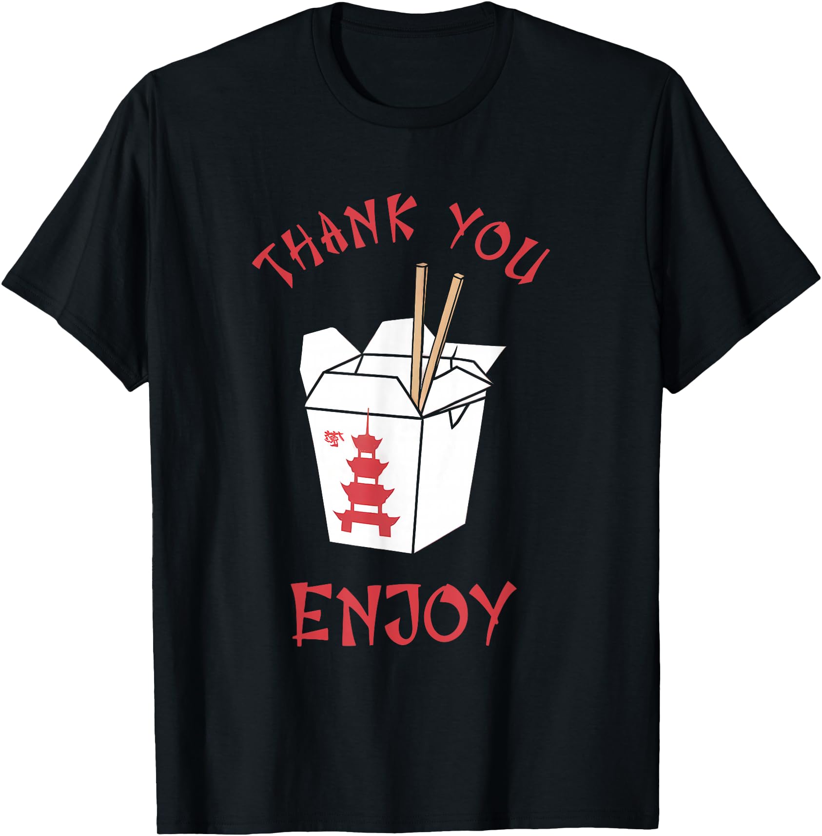 Chinese Takeaway Food Box Funny Thank You Enjoy Asian